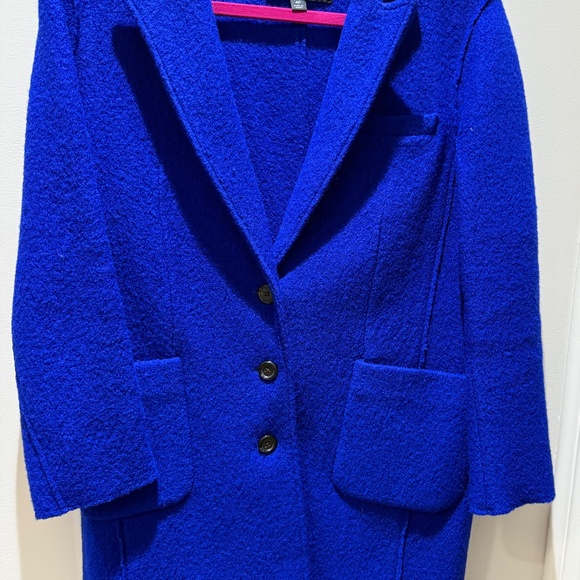 J. Crew Italian Boilded Wool Coat - Size 4P - Picture 3 of 6